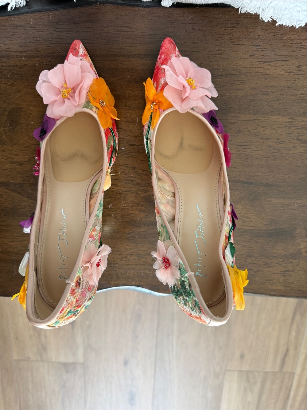 Betsey Johnson Floral Embellished Pointed-Toe Pumps - Picture 5 of 7